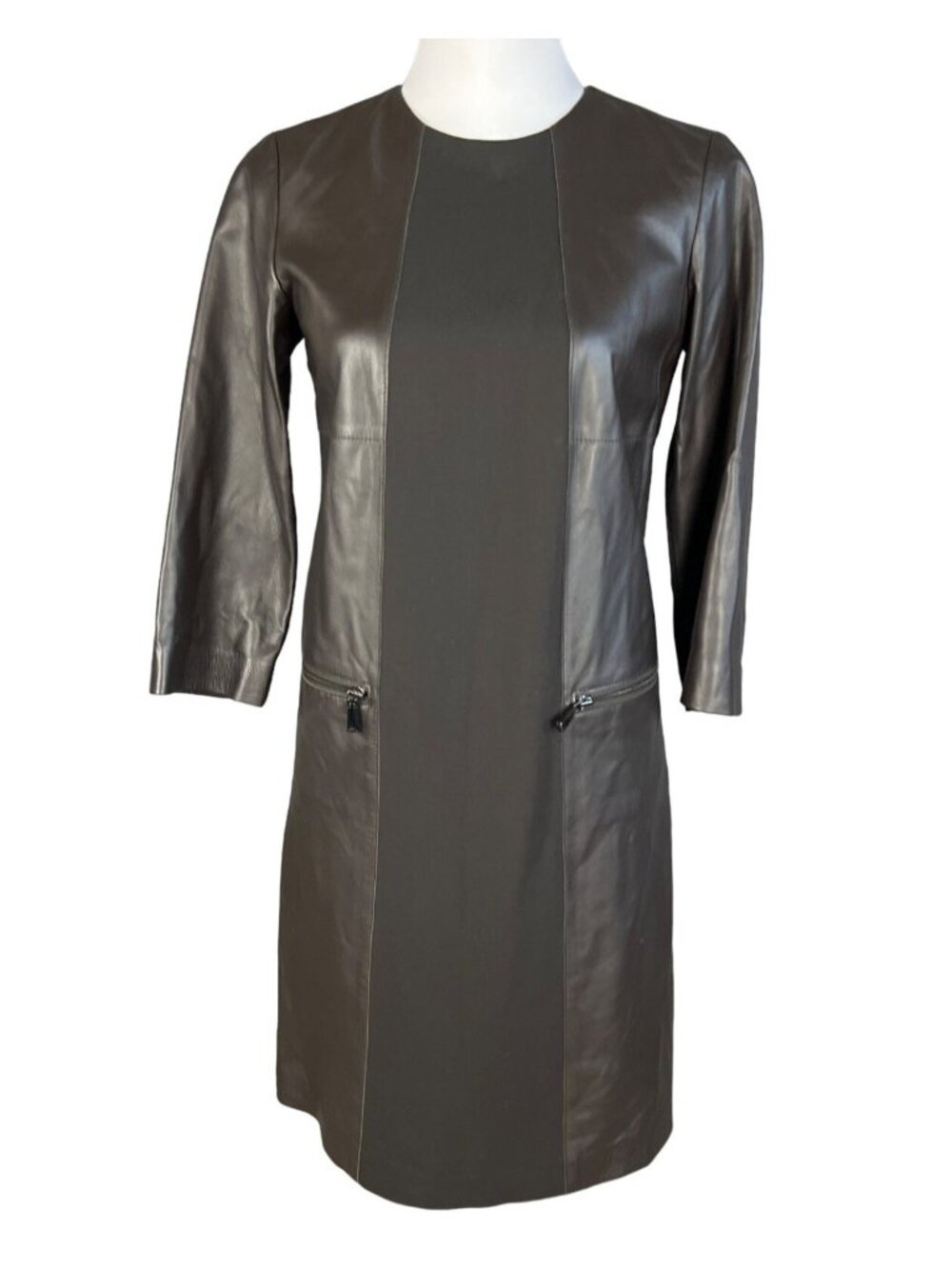 Worth Women's Leather Long Sleeve Dress Size 2